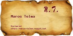 Maros Telma névjegykártya